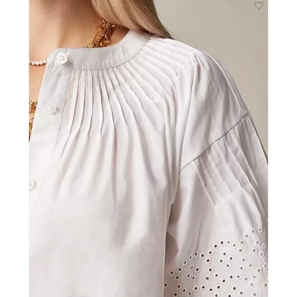 J. Crew Plus White Jolie Dress in Eyelet Regenerative Cotton Poplin Size XXL - Picture 2 of 11